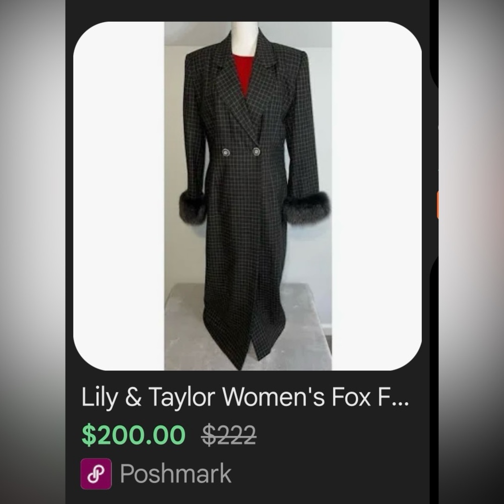 Vintage Coat dress with Fur Cuffs - Picture 12 of 13